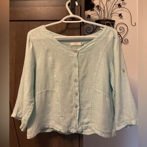 Me & Gee Button down Linen Roll Tab Jacket / Shirt